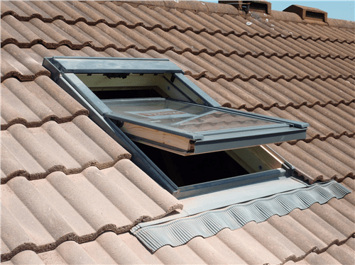 A Window Installed In A Roof