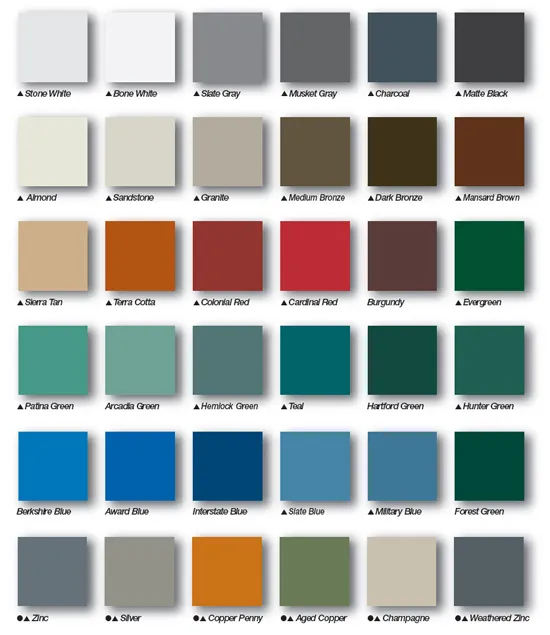 Asc Metal Roofing Colors