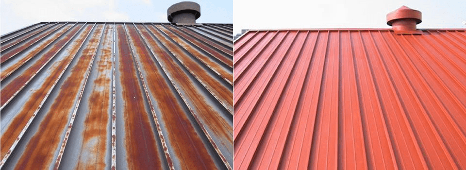 Painting Metal Roof Before And After