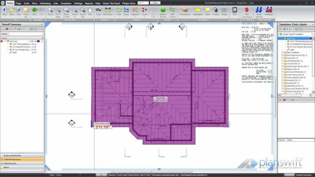 Metal Roof Takeoff Software