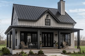 Inspiring Pics of Gray Houses W/ Black Metal Roof and Shutters: A Stylish Home Trend