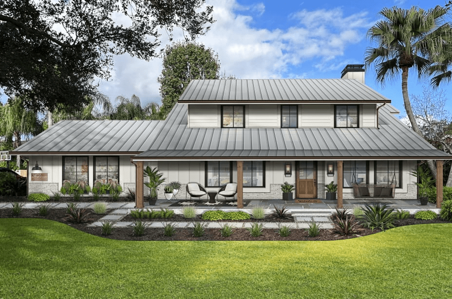 What Color Metal Roof Looks Best On A White House