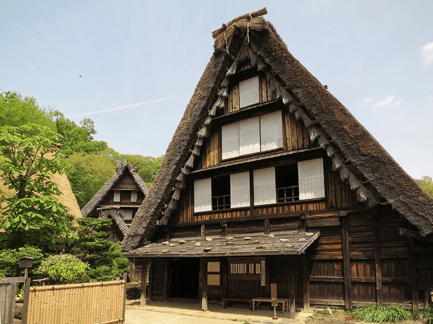 Japanese Wooden House With Earthen Floors And High Thatched Roofs: The Timeless Beauty