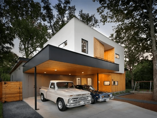 Creative and Functional Enclosed Carport Off Of House With Roof As Balcony Designs: Maximize Space and Style