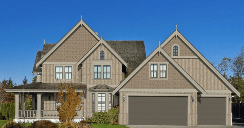 House Brown Roof Brown Windows Brown Trim Cream Garage Door