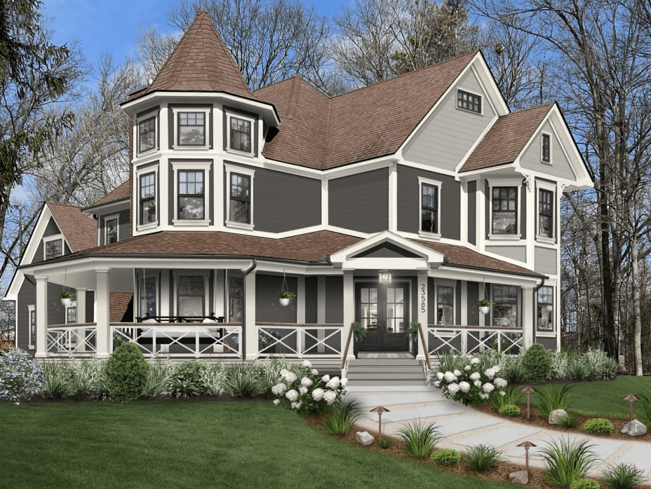 Photos Of Houses Painted Grey That Have A Brown Roof