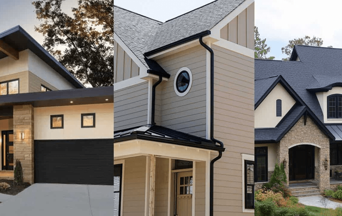 Tan House With Black Accents Should Have What Color Roof?