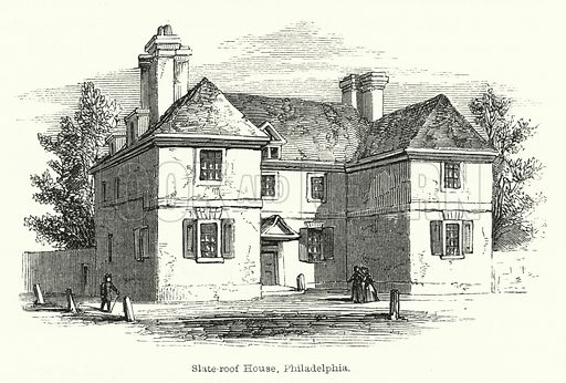 The Slate Roof Engraving Of William Penn’s Slate Roof House – History & Significance