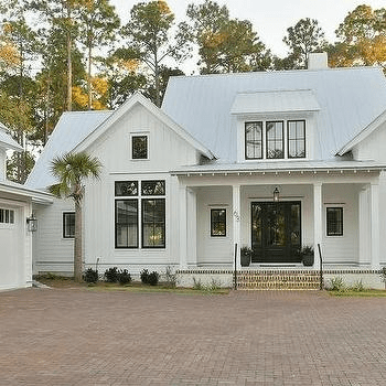 What Color Of Roof For A Small White Brick House