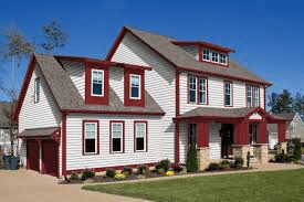White House With Red Door And Trim: What Color Roof Works Best?
